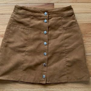 Suede mini skirt